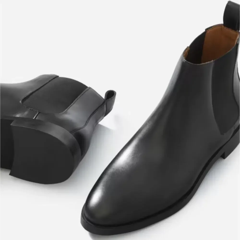 NEW Everlane The New Modern Chelsea Boot Black Italian Leather Ankle Bootie 6